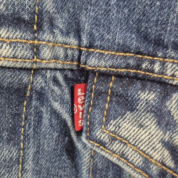Levis‎ Denim Trucker Jacket Mens XL Bleach Faded Acid Wash Jean 100% Cotton - Picture 6 of 9